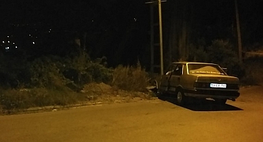 Aydınlatma direğine çarpan otomobildeki 2 kişi yaralandı