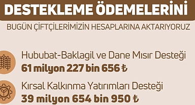 DESTEKLEME ÖDEMELERİ HESAPLARA YATIRILIYOR