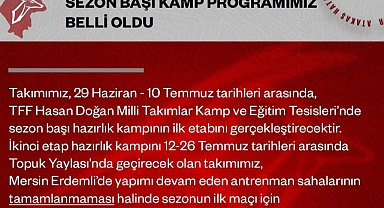 HATAYSPOR 29 HAZİRAN'DA MERSİN’DE TOPBAŞI YAPACAK