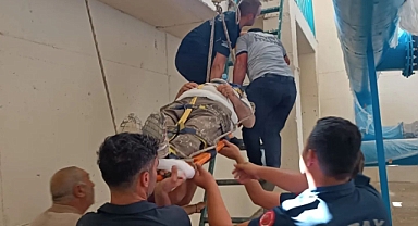 İŞÇİYİ TAŞIYAN HALAT KOPTU