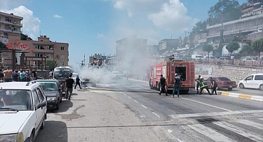 Hatay'da seyir halindeki cipte çıkan yangın söndürüldü