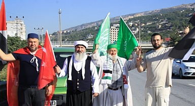 Hatay'da Filistin'e destek konvoyu düzenlendi