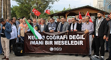 İsrail'in Gazze'ye yönelik saldırıları İskenderun'da protesto edildi