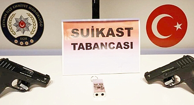Anahtarlık şeklinde suikast tabancası ele geçirildi