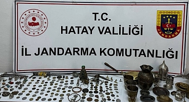 Hatay'da tarihi eser operasyonunda sikke ve objeler ele geçirildi