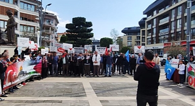İsrail'in Gazze'ye saldırıları protesto edildi