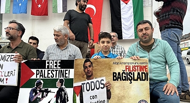 Hatay'da Gazze'ye destek için oturma eylemi düzenlendi