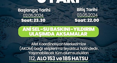 Hatay’da kuvvetli Yağışlara Dikkat
