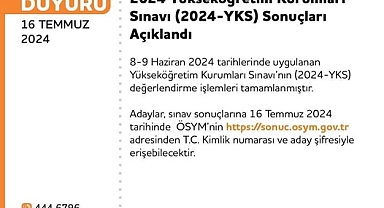 YKS Sonuçları Açıklandı