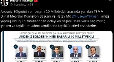 BAŞKAN TUTAR’DAN MİLLETVEKİLİ YAYMAN’A TEBRİK