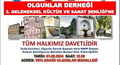 Olgunlar Mahallesi Şenliği,1 Eylül Pazar Günü