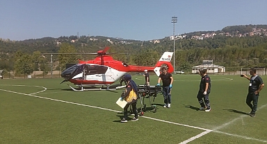 Yaşlı hasta ambulans helikopterle Adana'ya gönderildi