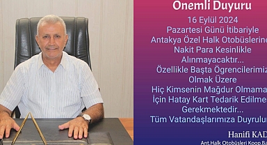 HATAY’DA KARTLI SEYAHAT DEVRİ BAŞLIYOR