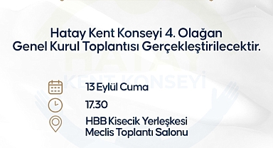 Hatay Kent Konseyi 13 Eylül’de Toplanıyor