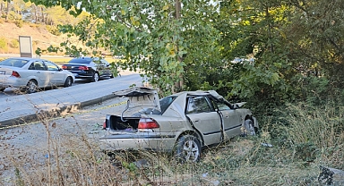 Yoldan çıkan otomobil ağaca çarptı: 1 ölü, 1 yaralı