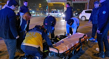 Devrilen motosikletin sürücüsü yaralandı