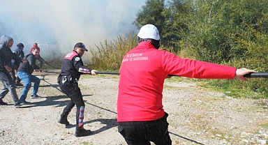 Ormanlık ve sazlıkta çıkan yangın söndürüldü