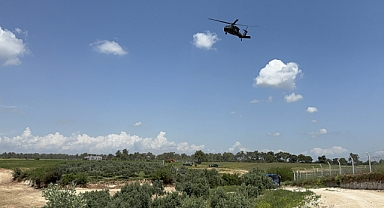 Jandarma cayrokopteri araziye sert iniş yaptı