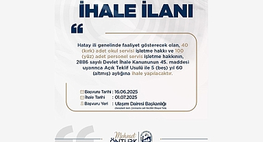 140 Servis Aracı İçin İhale Duyurusu
