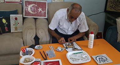 Oğlunun ödeviyle tanıştığı mozaik sanatı emeklilikteki hobisi oldu