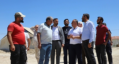 Başkan Sarı, Köy Evleri İnşaatını Yerinde İnceledi