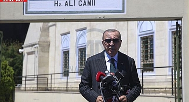 CUMHURBAŞKANI ERDOĞAN HZ ALİ CAMİİ'NDE NAMAZINI KILDI