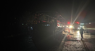 Hatay-İstanbul Seferini Yapan Otobüs Yandı