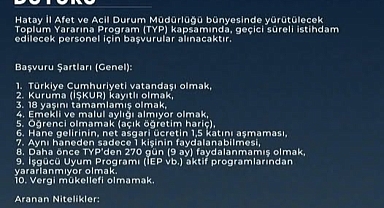 AFAD TYP Kapsamında Personel Alacak