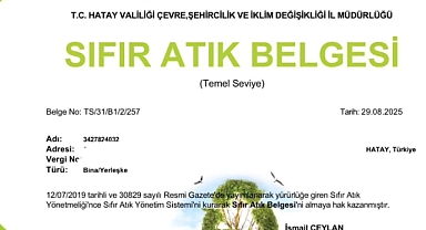 Hatay MKÜ Sağlık Bilimleri Fakültesi “Sıfır Atık Belgesi” Aldı
