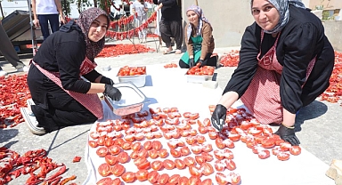 Kadınların Kuruttuğu Domatesler, Sofraları Süslüyor