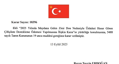 Zirai Don Nedeniyle Ürünleri Zarar Gören Çiftçilere Destekleme Ödemesi Yapılacak
