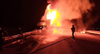 Seyir Halindeki Tır Alevlere Teslim Oldu