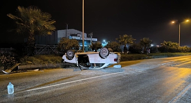 Ters Dönen Otomobilin Sürücüsü Yaralandı