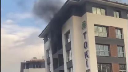 75. Yıl Bulvarı’ndaki Binada Korkutan Alevler