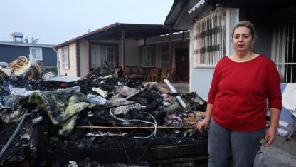 Alevler İçinde Kalan Aile Korku Dolu Anlar Yaşadı