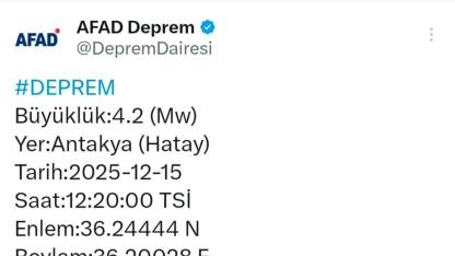 Antakya 4.2’lik Depremle Sarsıldı
