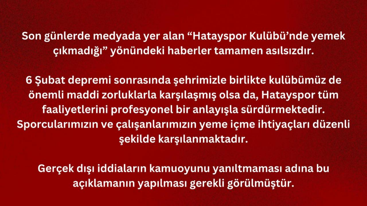 HATAYSPOR İDDİALARI YALANLADI