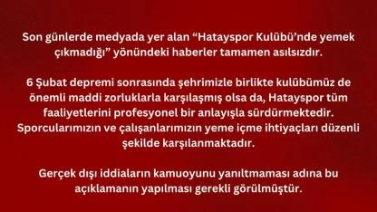 HATAYSPOR İDDİALARI YALANLADI