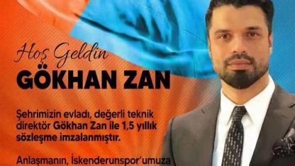 İskenderunspor, Gökhan Zan ile 1,5 Yıllık Sözleşme İmzaladı