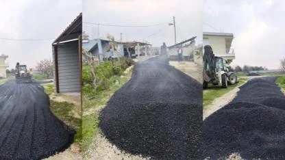 KUMLU AKTAŞ’TA YOLLAR YENİLENİYOR