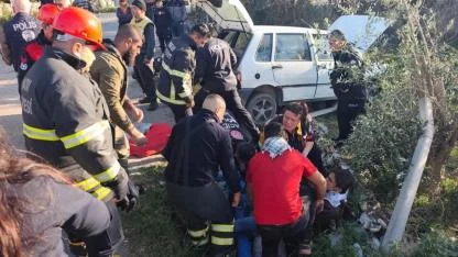 OTOMOBİL, BAHÇENİN TEL ÖRGÜSÜNE ÇARPTI