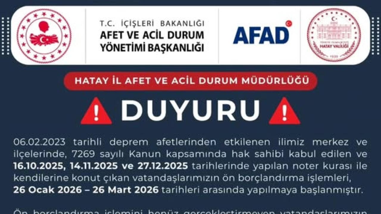AFAD’dan Konut Hak Sahiplerine Kritik Uyarı