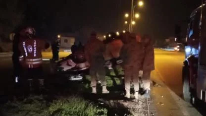Hatay'da takla atan otomobildeki bebek öldü