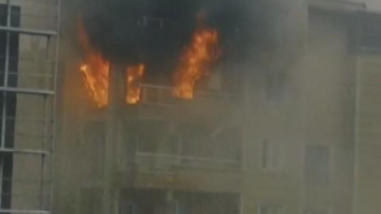 İşçilerin Kaldığı Daire Alevlere Teslim Oldu