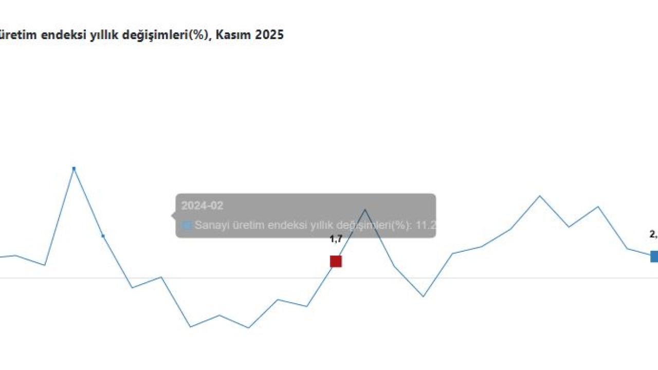Sanayi Üretimi Yıllık Bazda Artışını Sürdürdü: Yüzde 2,4