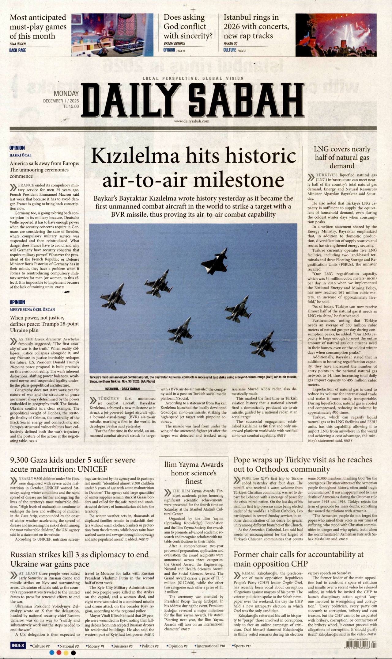 DAİLY SABAH Gazete Manşeti