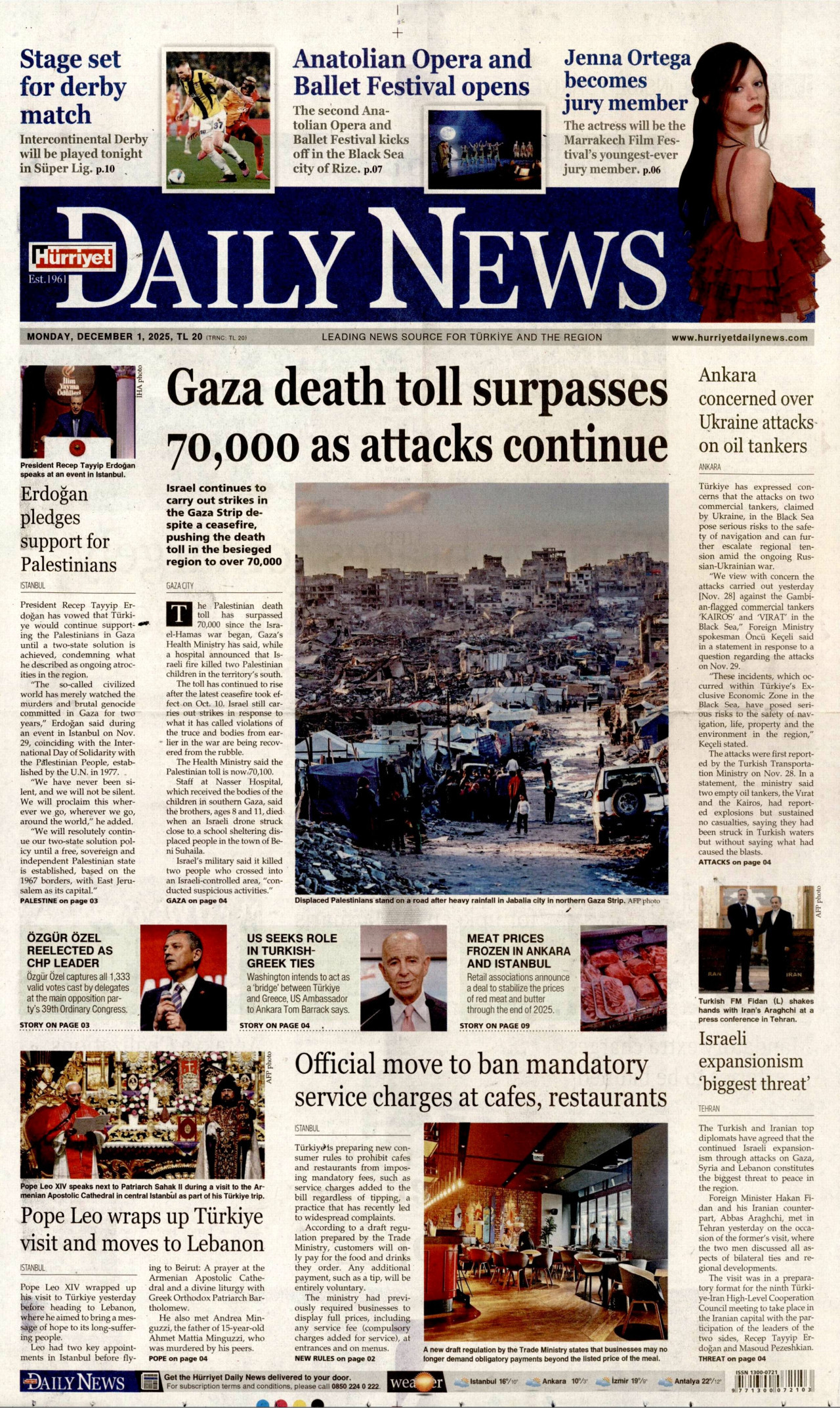 HÜRRİYET DAİLY NEWS Gazete Manşeti