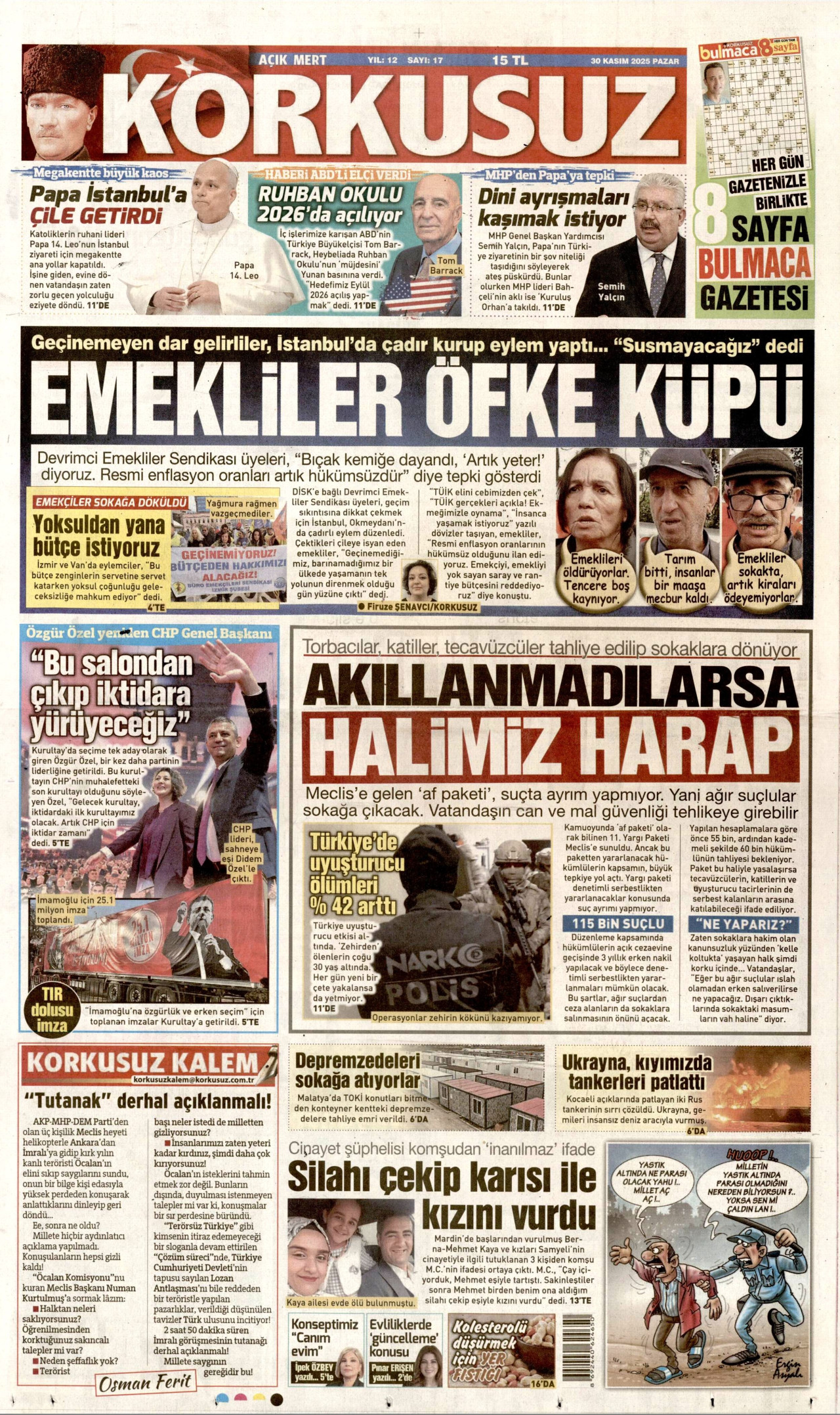 KORKUSUZ Gazete Manşeti