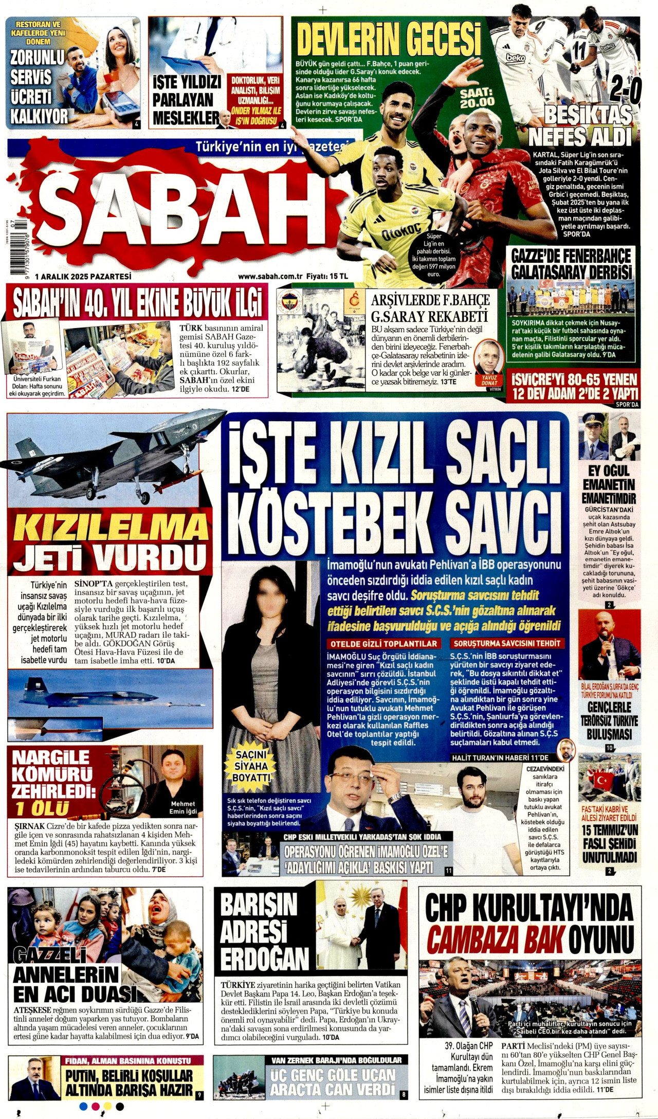 SABAH Gazete Manşeti