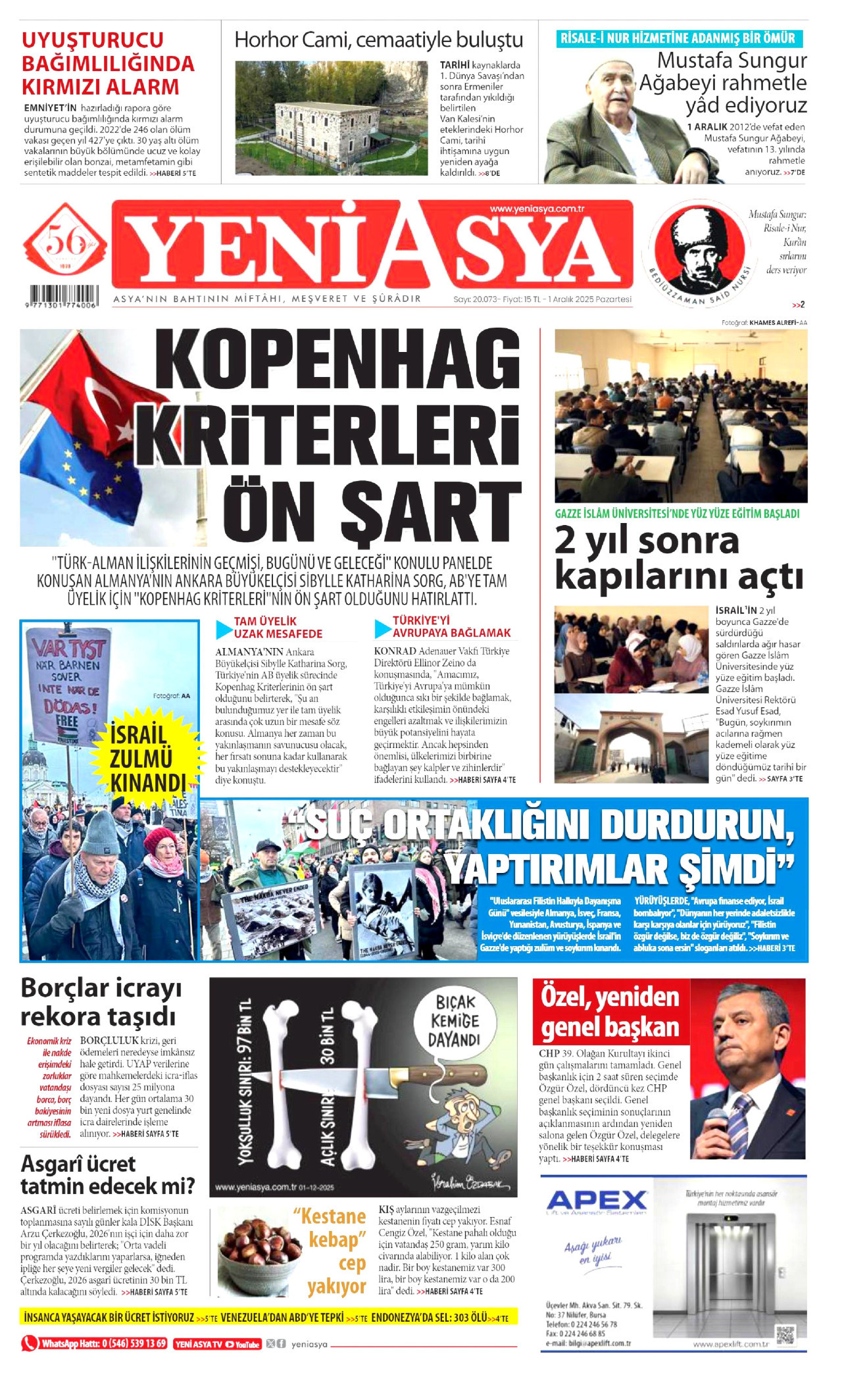 YENİ ASYA Gazete Manşeti